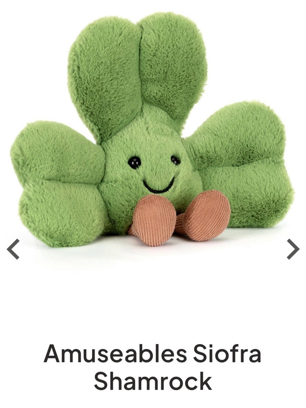 Small green plush toy